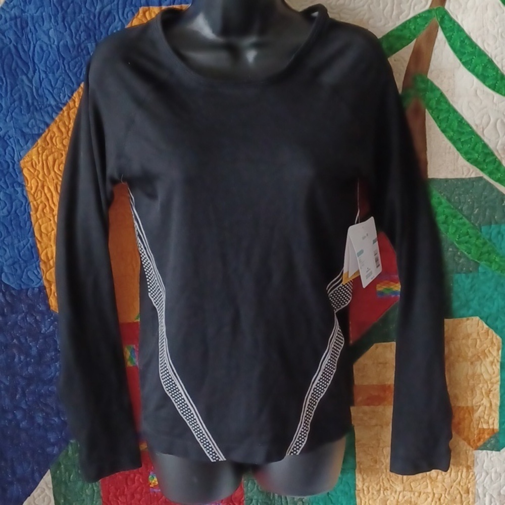 Everlast Long Sleeve Compression Shirt Black White Womens Medium
